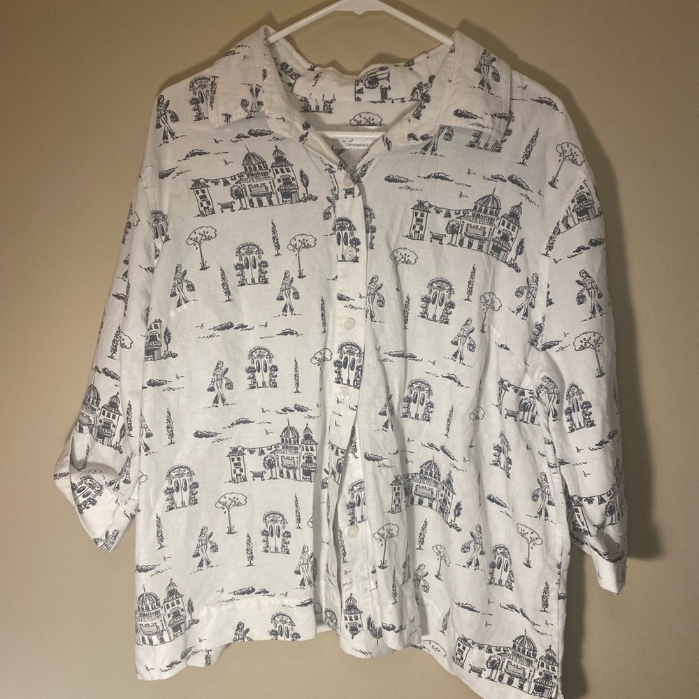 Printed Vintage Button Down🤍